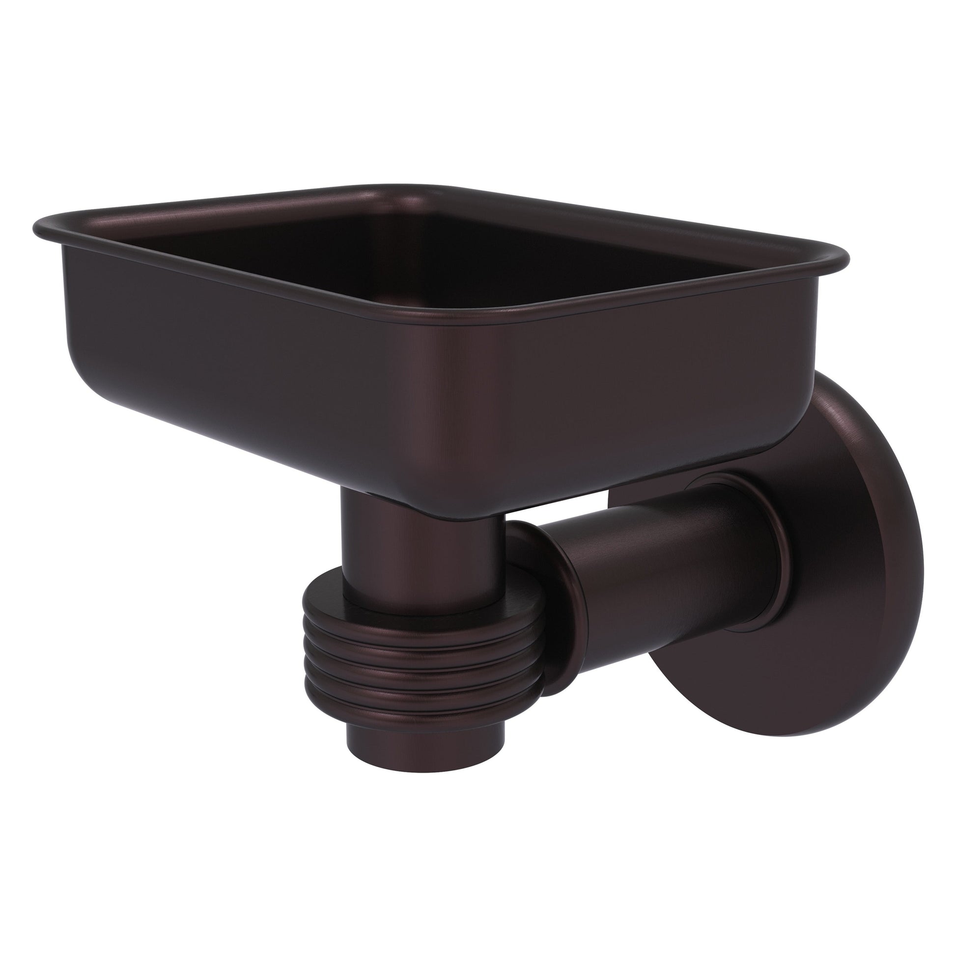 Allied Brass Continental 4.5" x 3.5" Antique Bronze Solid Brass Wall-Mounted Soap Dish Holder with Grooved Accents