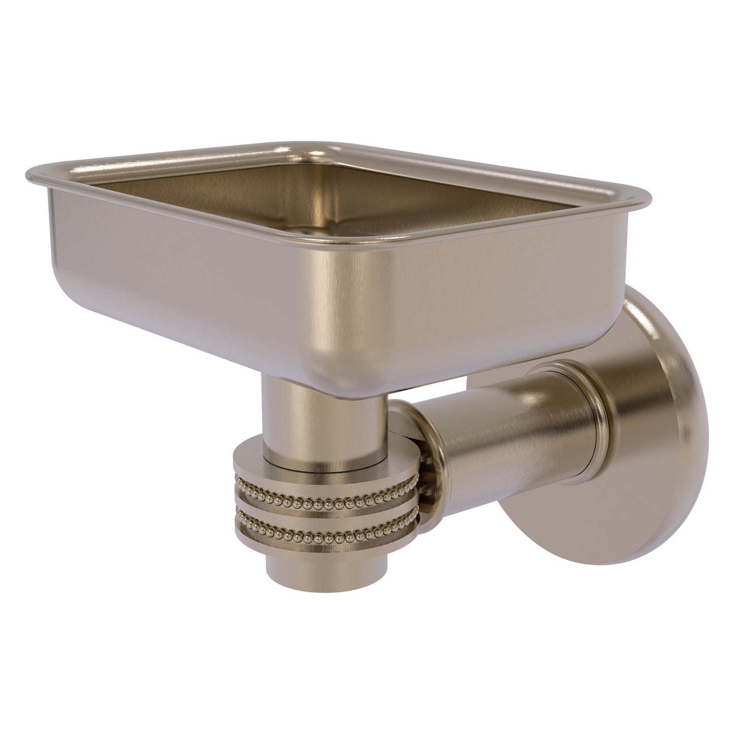 Allied Brass Continental 4.5" x 3.5" Antique Pewter Solid Brass Wall-Mounted Soap Dish Holder with Dotted Accents