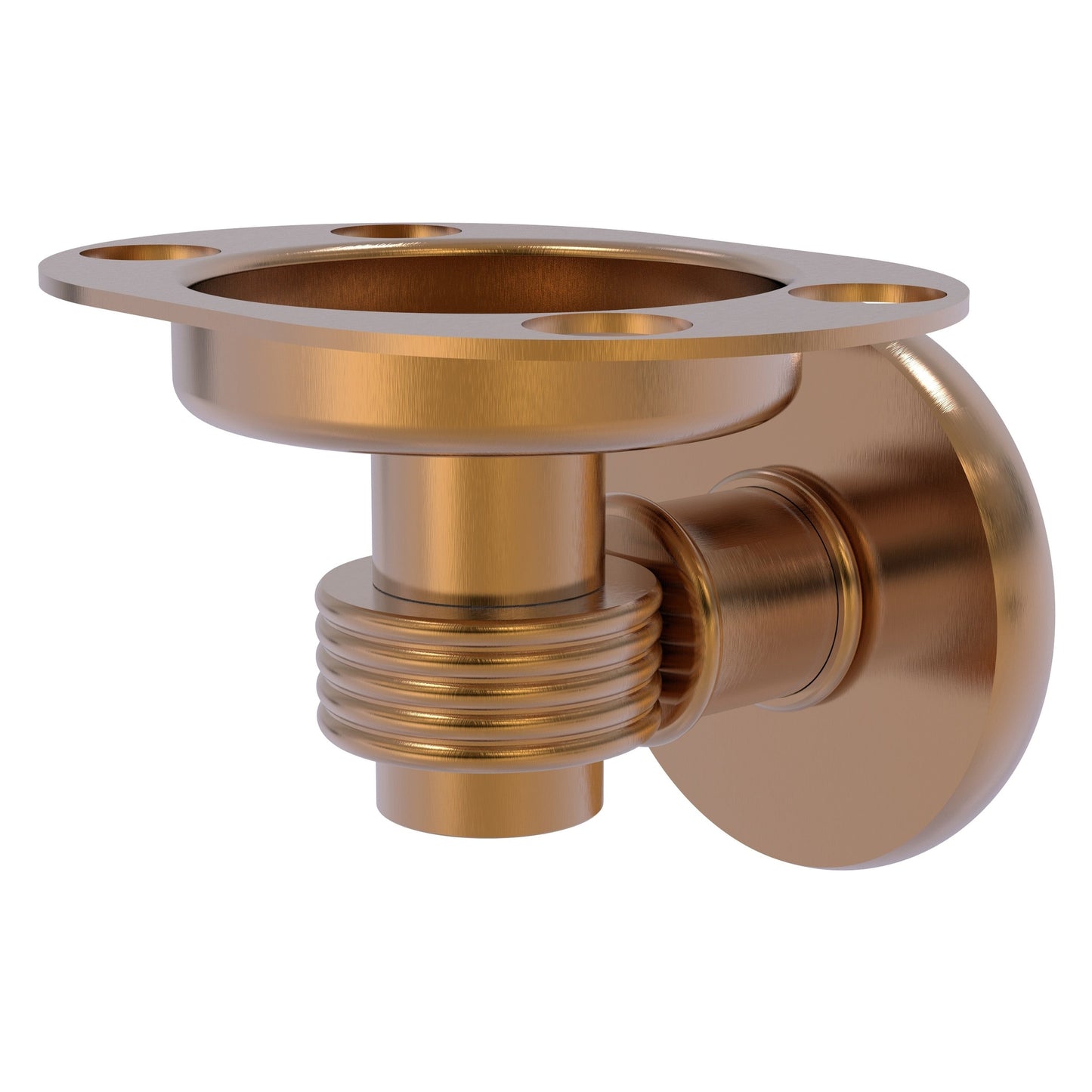 Allied Brass Continental 4.5" x 3.5" Brushed Bronze Solid Brass Tumbler and Toothbrush Holder with Grooved Accents