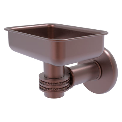 Allied Brass Continental 4.5" x 3.5" Oil Rubbed Bronze Solid Brass Wall-Mounted Soap Dish Holder with Dotted Accents