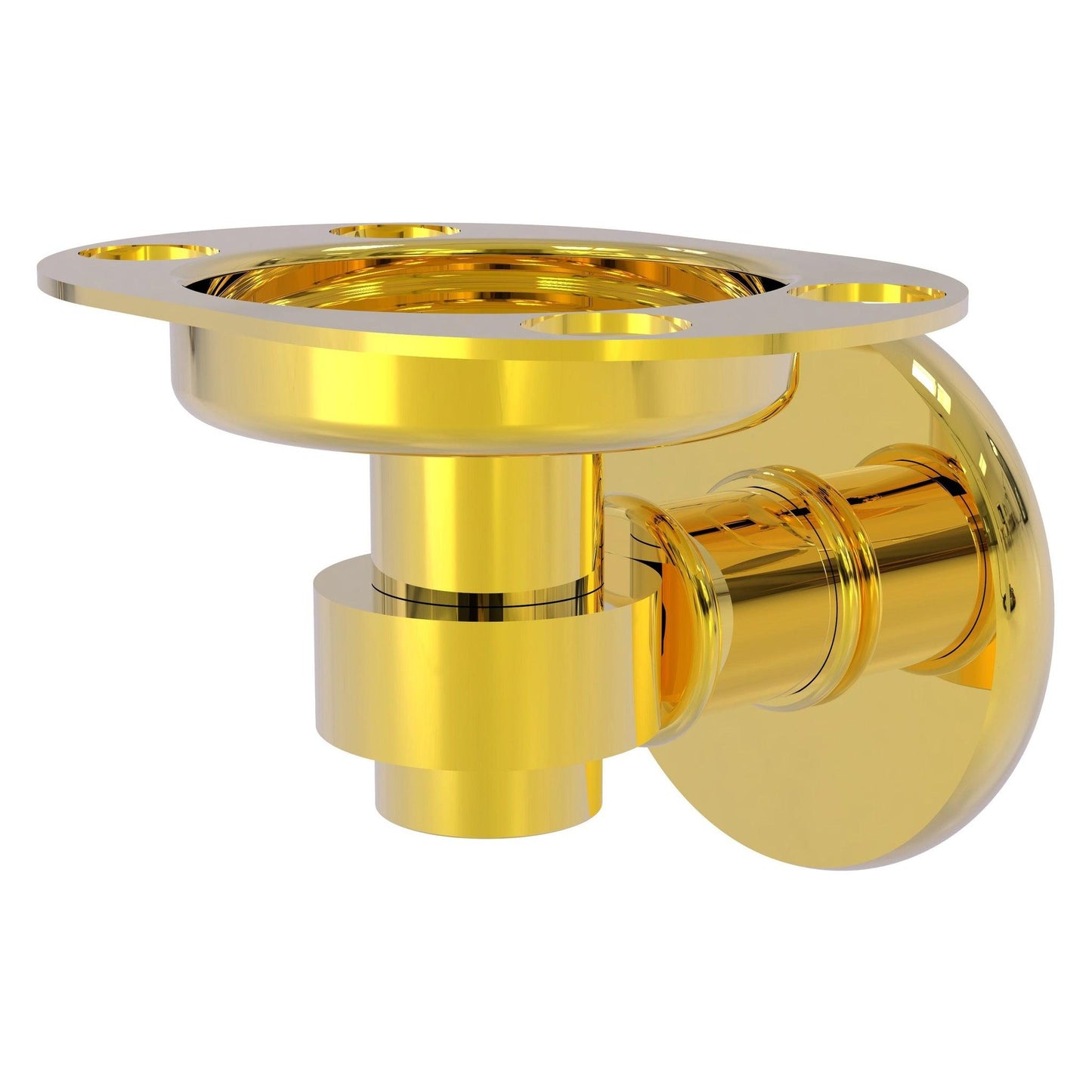 Allied Brass Continental 4.5" x 3.5" Polished Brass Solid Brass Tumbler Toothbrush Holder