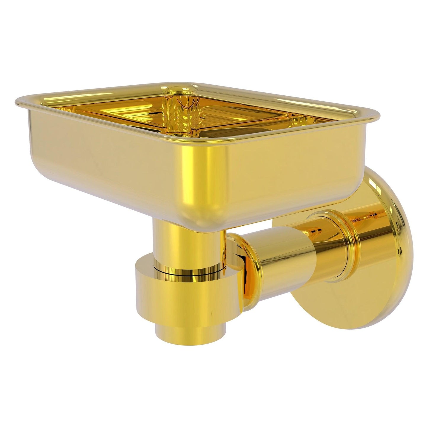 Allied Brass Continental 4.5" x 3.5" Polished Brass Solid Brass Wall-Mounted Soap Dish Holder