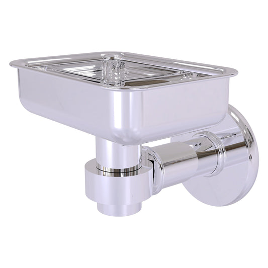 Allied Brass Continental 4.5" x 3.5" Polished Chrome Solid Brass Wall-Mounted Soap Dish Holder