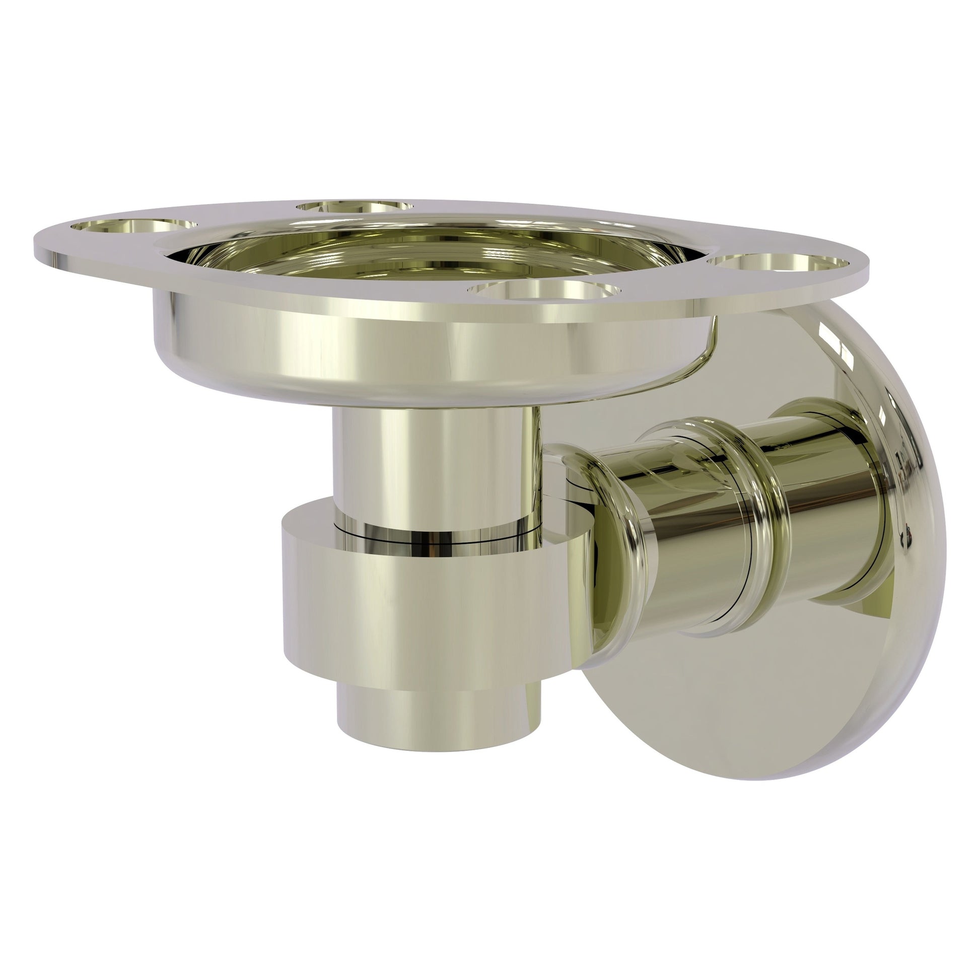 Allied Brass Continental 4.5" x 3.5" Polished Nickel Solid Brass Tumbler Toothbrush Holder