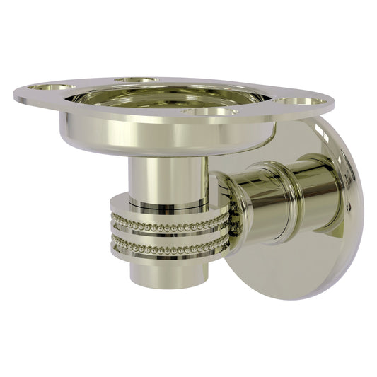 Allied Brass Continental 4.5" x 3.5" Polished Nickel Solid Brass Tumbler and Toothbrush Holder with Dotted Accents