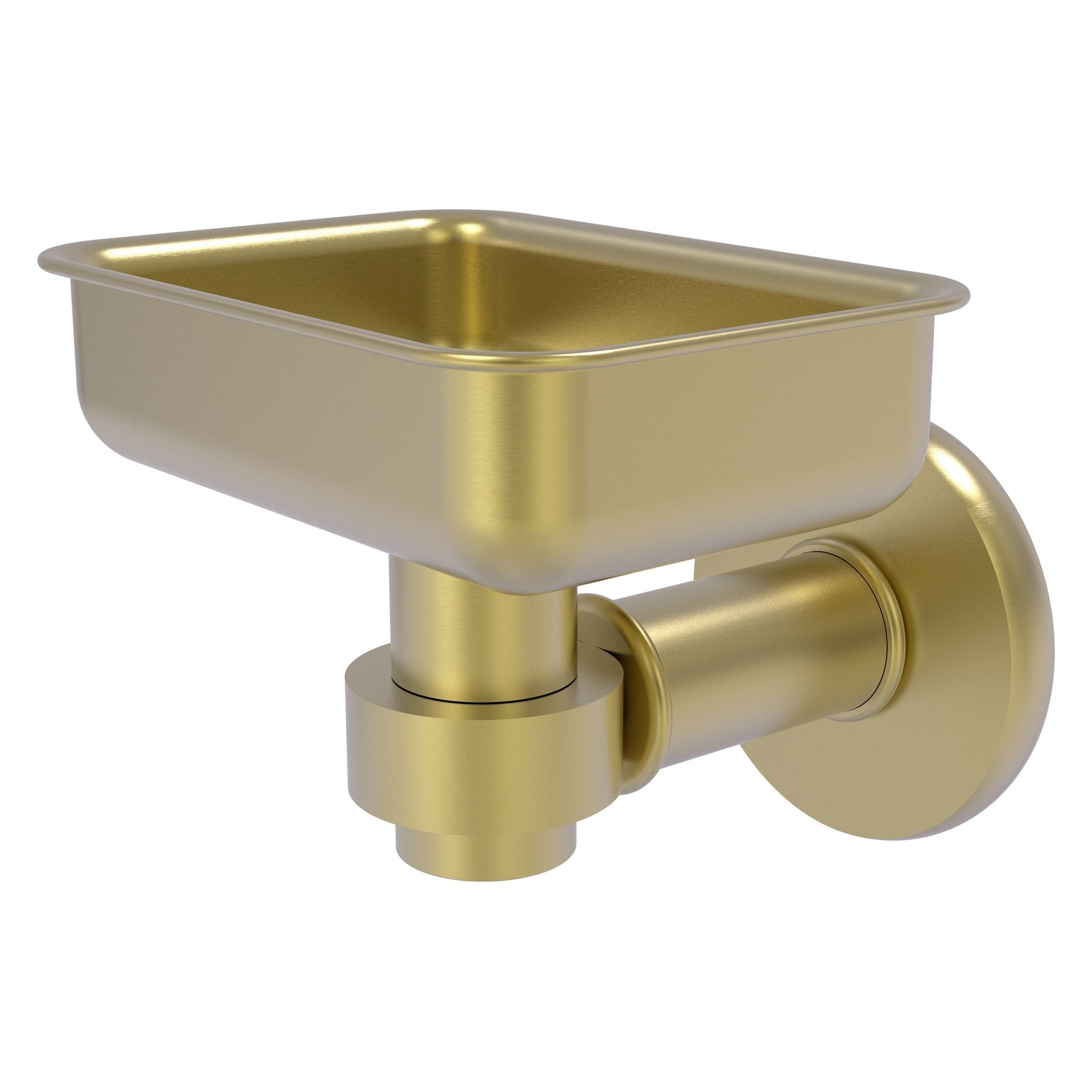 Allied Brass Continental 4.5" x 3.5" Satin Brass Solid Brass Wall-Mounted Soap Dish Holder