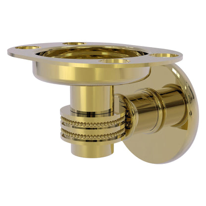 Allied Brass Continental 4.5" x 3.5" Unlacquered Brass Solid Brass Tumbler and Toothbrush Holder with Dotted Accents