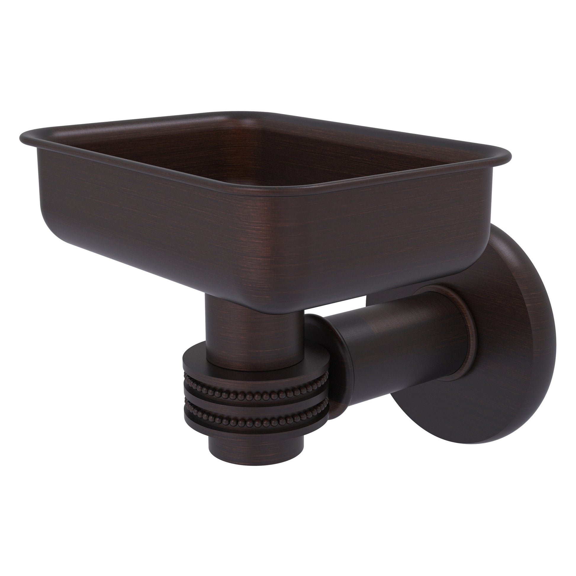 Allied Brass Continental 4.5" x 3.5" Venetian Bronze Solid Brass Wall-Mounted Soap Dish Holder with Dotted Accents