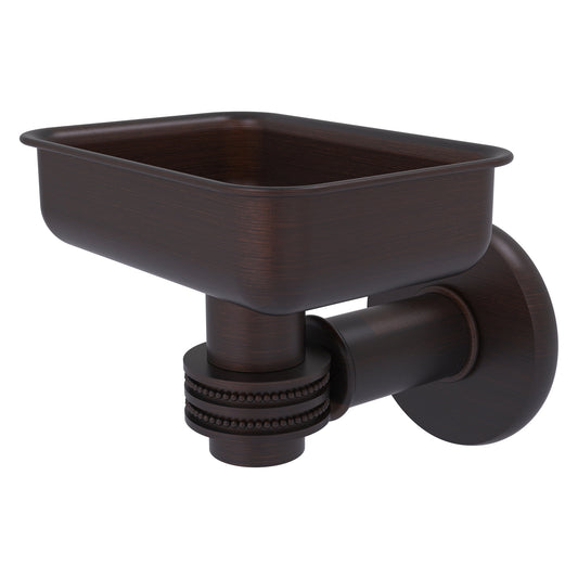 Allied Brass Continental 4.5" x 3.5" Venetian Bronze Solid Brass Wall-Mounted Soap Dish Holder with Dotted Accents