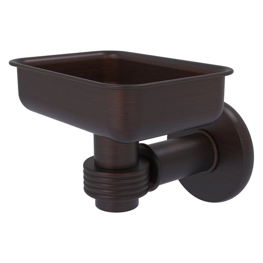 Allied Brass Continental 4.5" x 3.5" Venetian Bronze Solid Brass Wall-Mounted Soap Dish Holder with Grooved Accents