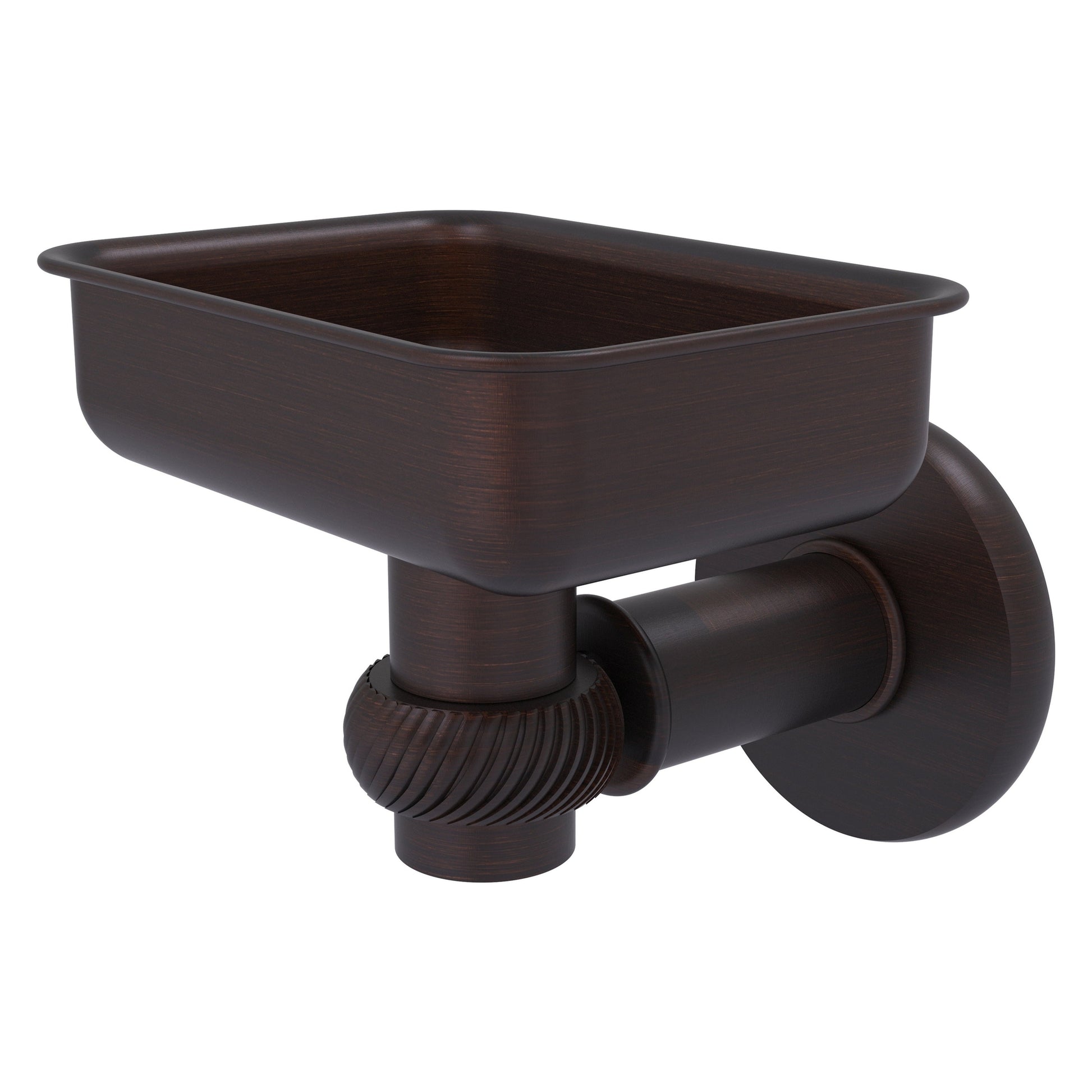 Allied Brass Continental 4.5" x 3.5" Venetian Bronze Solid Brass Wall-Mounted Soap Dish Holder with Twist Accents
