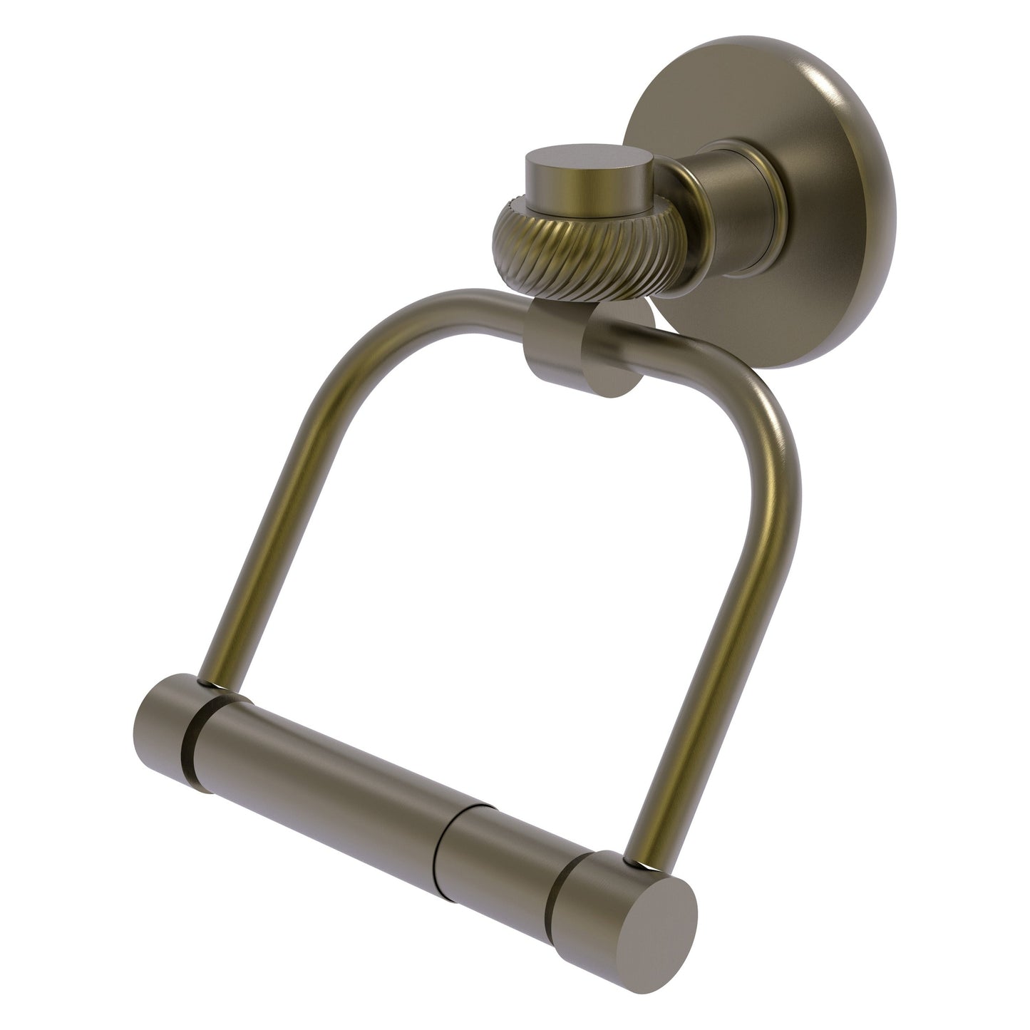 Allied Brass Continental 5.5" x 5" Antique Brass Solid Brass 2-Post Toilet Tissue Holder with Twisted Accents