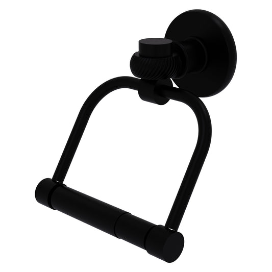 Allied Brass Continental 5.5" x 5" Matte Black Solid Brass 2-Post Toilet Tissue Holder with Twisted Accents