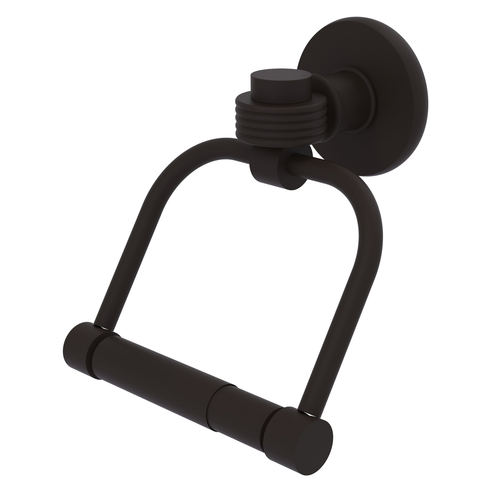 Allied Brass Continental 5.5" x 5" Oil Rubbed Bronze Solid Brass 2-Post Toilet Tissue Holder with Grooved Accents