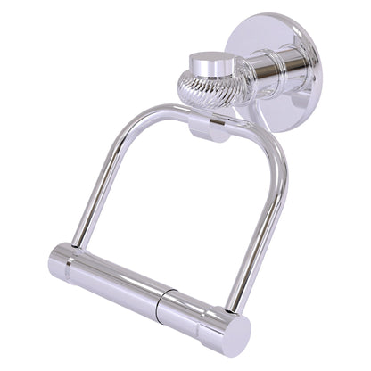 Allied Brass Continental 5.5" x 5" Polished Chrome Solid Brass 2-Post Toilet Tissue Holder with Twisted Accents
