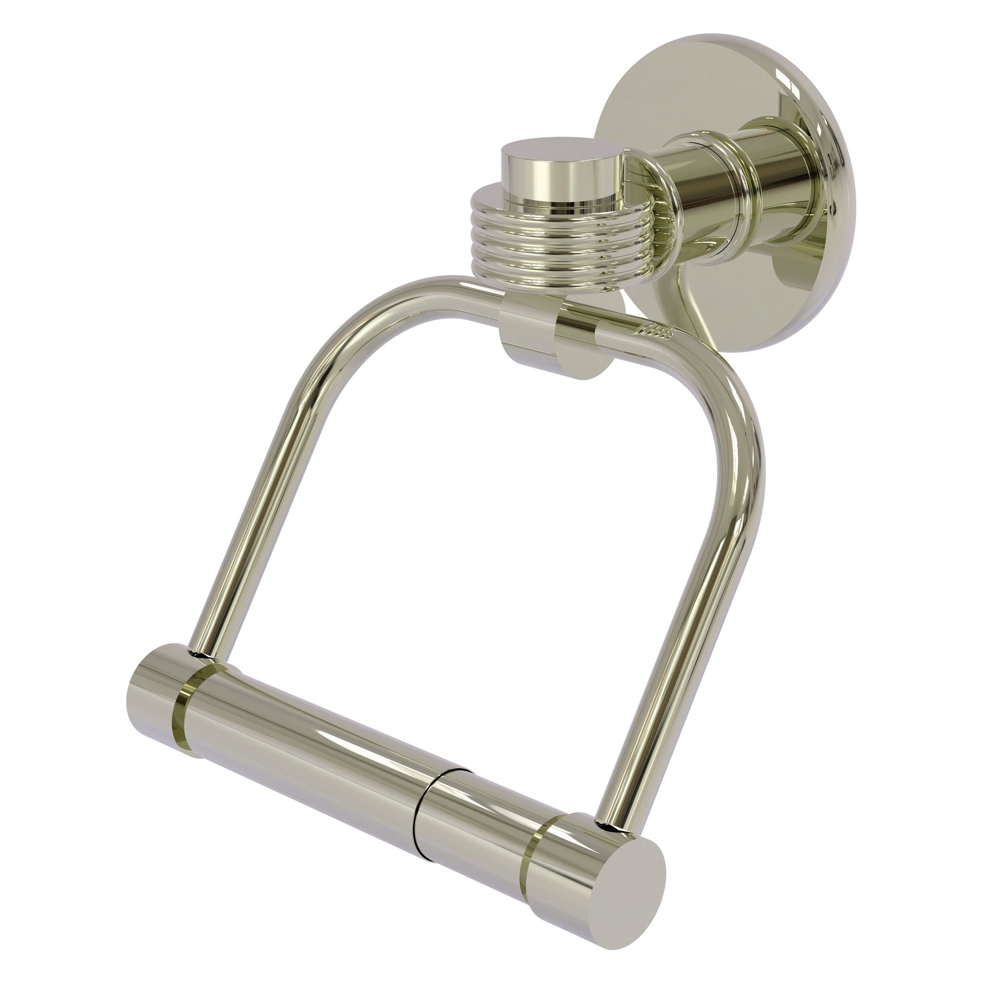 Allied Brass Continental 5.5" x 5" Polished Nickel Solid Brass 2-Post Toilet Tissue Holder with Grooved Accents