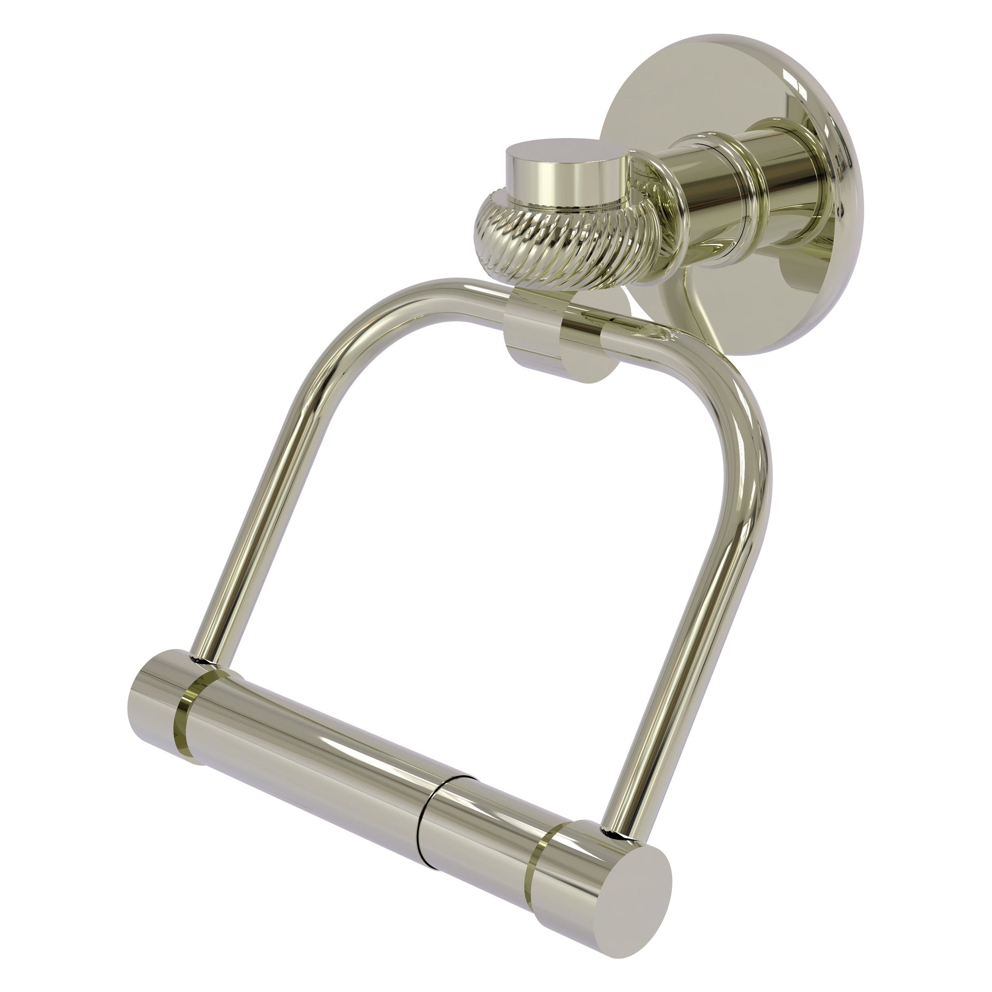 Allied Brass Continental 5.5" x 5" Polished Nickel Solid Brass 2-Post Toilet Tissue Holder with Twisted Accents