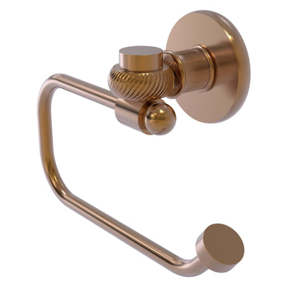 Allied Brass Continental 6.8" x 7" Brushed Bronze Solid Brass Euro-Style Toilet Tissue Holder with Twisted Accents
