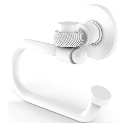 Allied Brass Continental 6.8" x 7" Matte White Solid Brass Euro-Style Toilet Tissue Holder with Twisted Accents