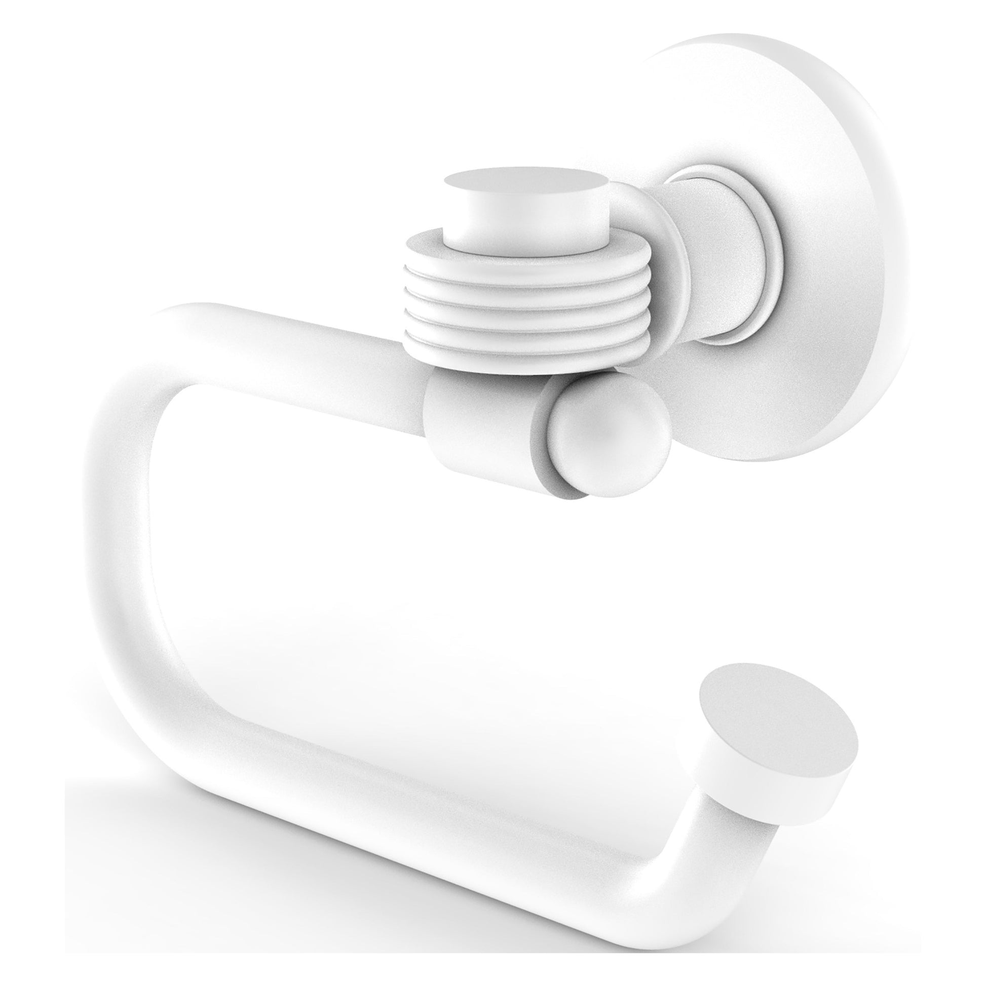 Allied Brass Continental 6.8" x 7" Matte White Solid Brass European-Style Toilet Tissue Holder With Grooved Accents