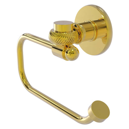Allied Brass Continental 6.8" x 7" Polished Brass Solid Brass Euro-Style Toilet Tissue Holder with Twisted Accents