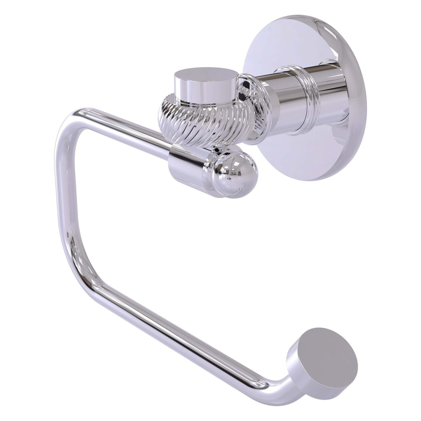 Allied Brass Continental 6.8" x 7" Polished Chrome Solid Brass Euro-Style Toilet Tissue Holder with Twisted Accents
