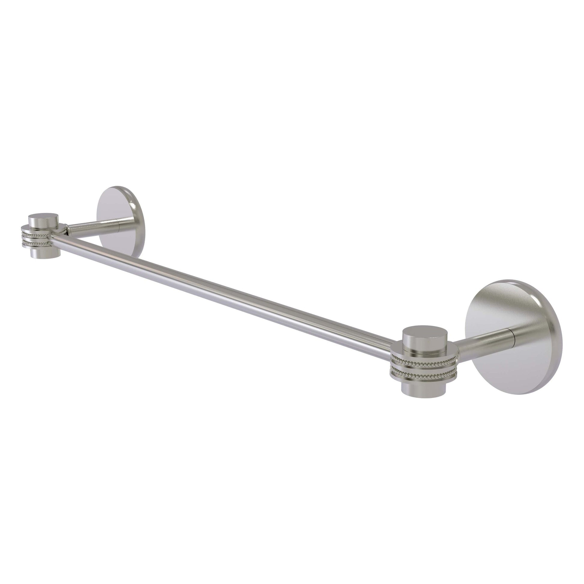 Allied Brass Satellite Orbit One 24" x 26.5" Satin Nickel Solid Brass Towel Bar With Dotted Accents