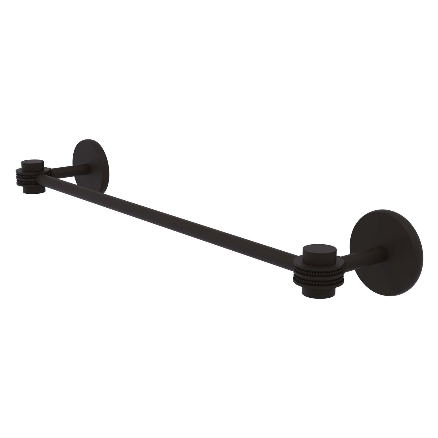 Allied Brass Satellite Orbit One 30" x 32.5" Oil Rubbed Bronze Solid Brass Towel Bar With Dotted Accents