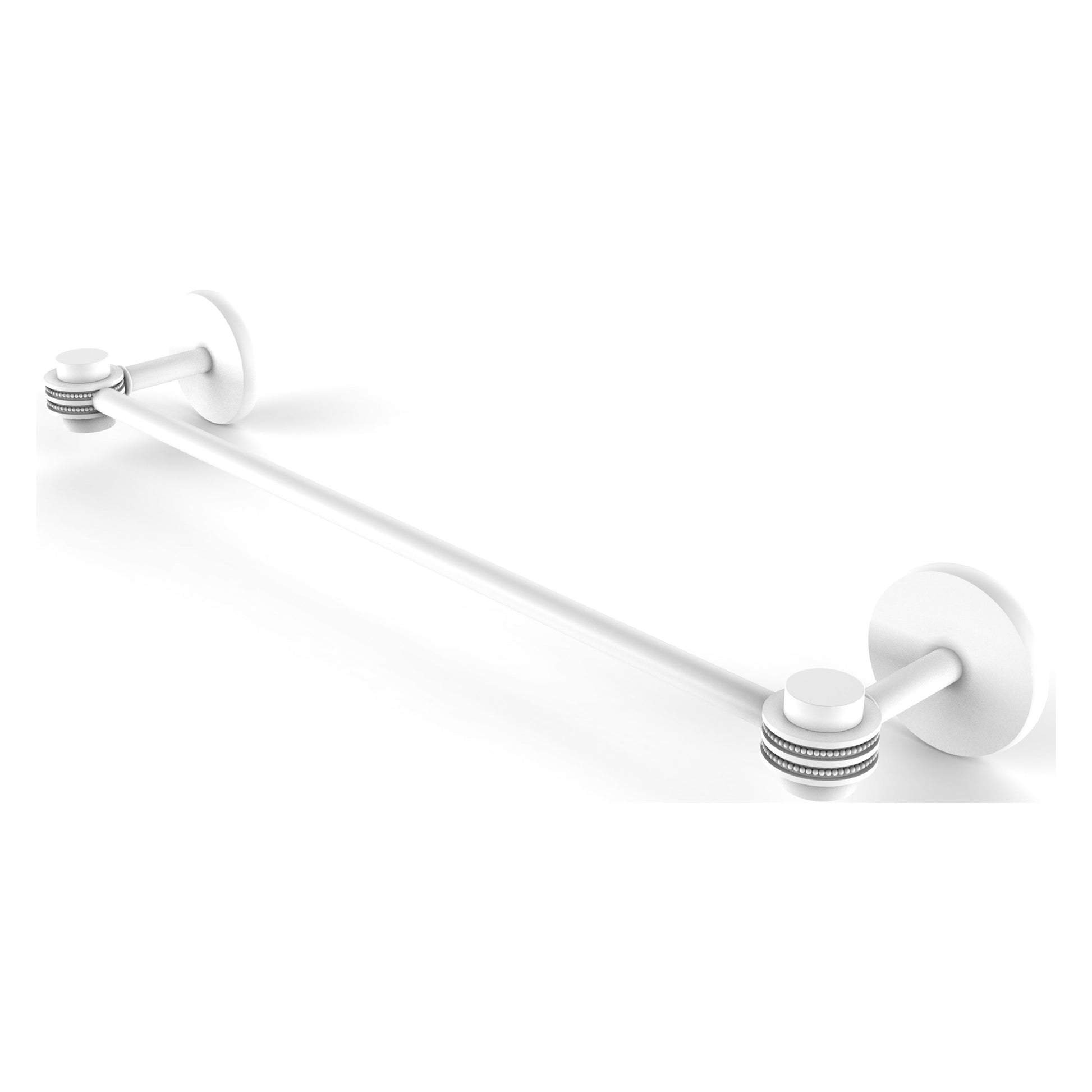 Allied Brass Satellite Orbit One 36" x 38.5" Matte White Solid Brass Towel Bar With Dotted Accents