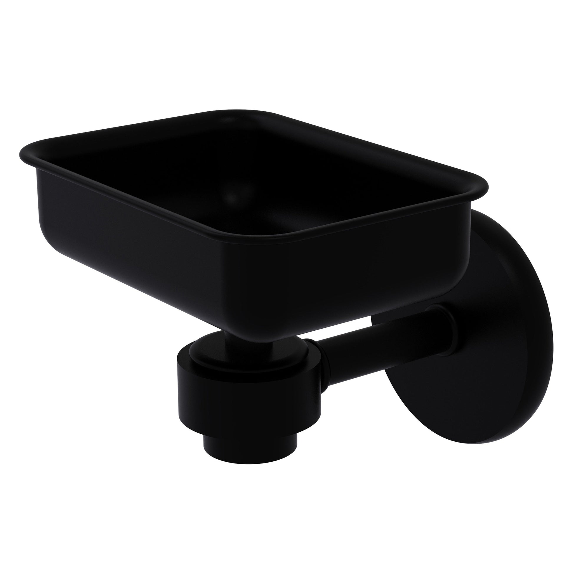 Allied Brass Satellite Orbit One 4.5" x 3.5" Matte Black Solid Brass Wall-Mounted Soap Dish