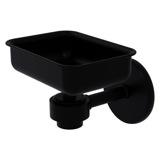 Allied Brass Satellite Orbit One 4.5" x 3.5" Matte Black Solid Brass Wall-Mounted Soap Dish