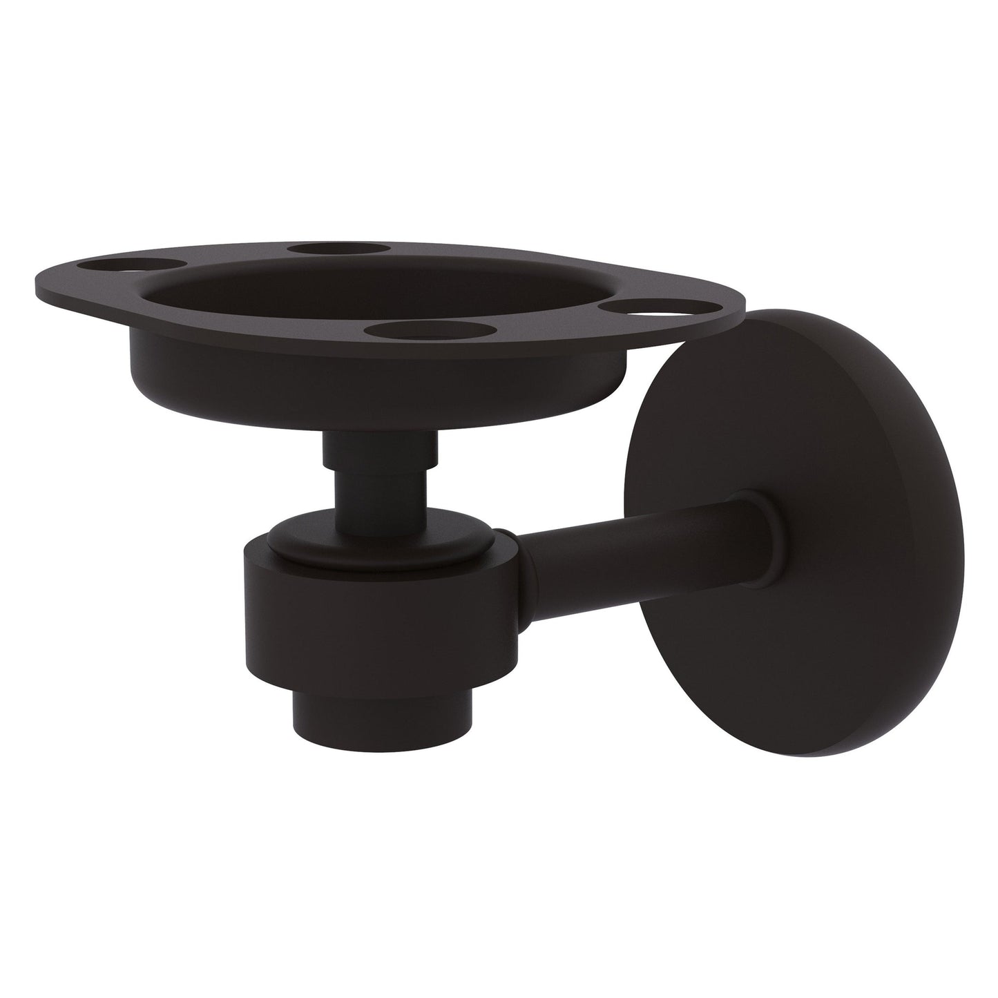 Allied Brass Satellite Orbit One 4.5" x 3.5" Oil Rubbed Bronze Solid Brass Tumbler and Toothbrush Holder