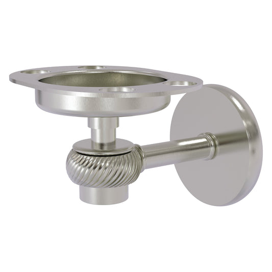 Allied Brass Satellite Orbit One 4.5" x 3.5" Satin Nickel Solid Brass Tumbler and Toothbrush Holder With Twisted Accents