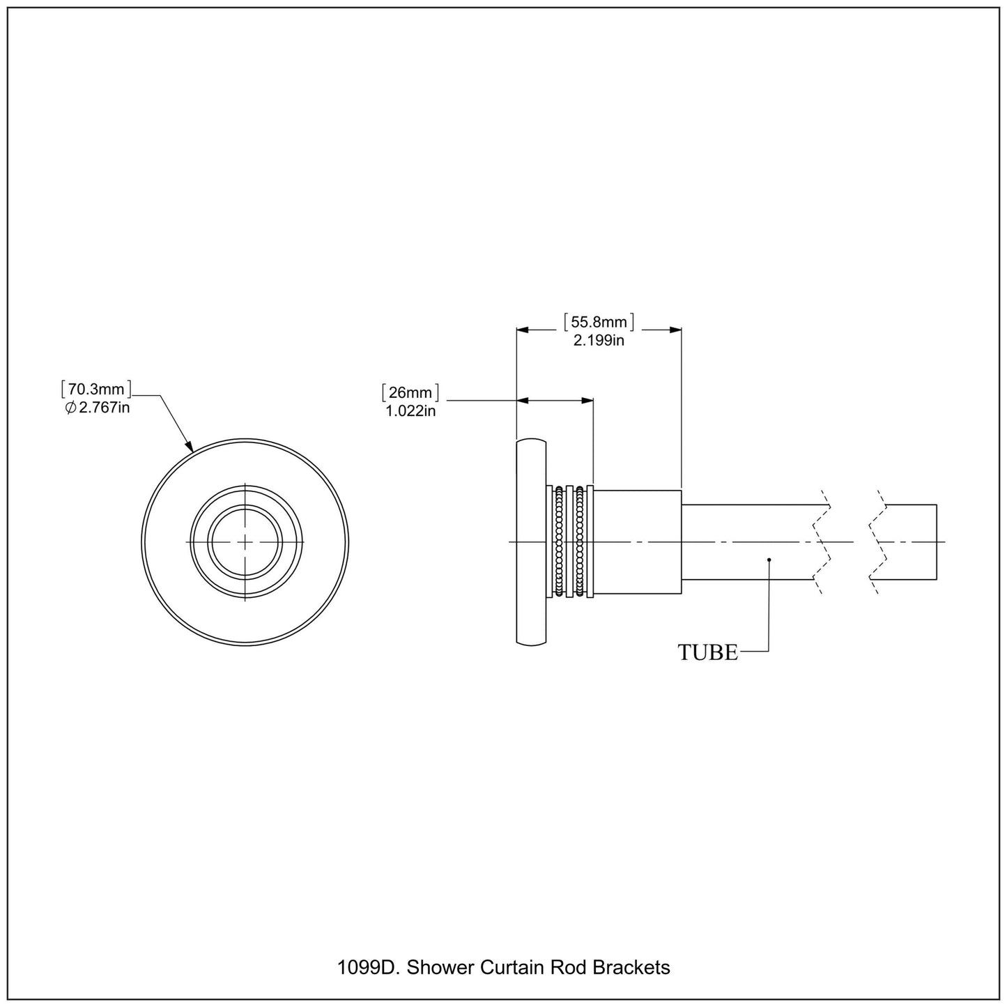 Allied Brass Skyline 1099D 2.8" x 2.2" Antique Brass Solid Brass Shower Curtain Rod Brackets