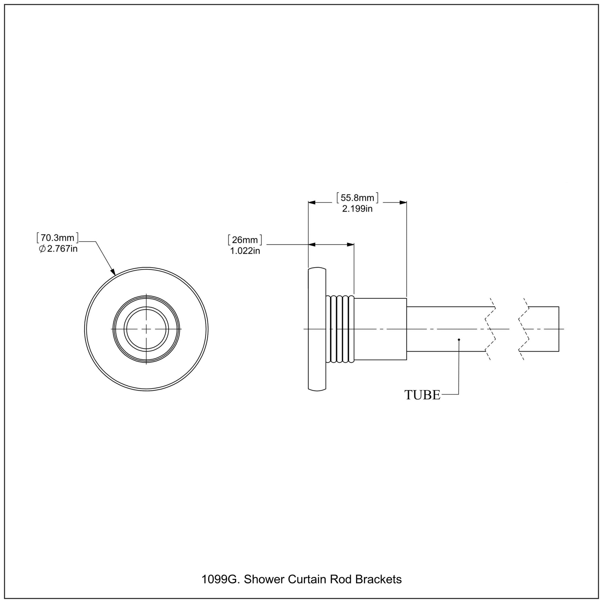 Allied Brass Skyline 1099G 2.8" x 2.2" Antique Bronze Solid Brass Shower Curtain Rod Brackets