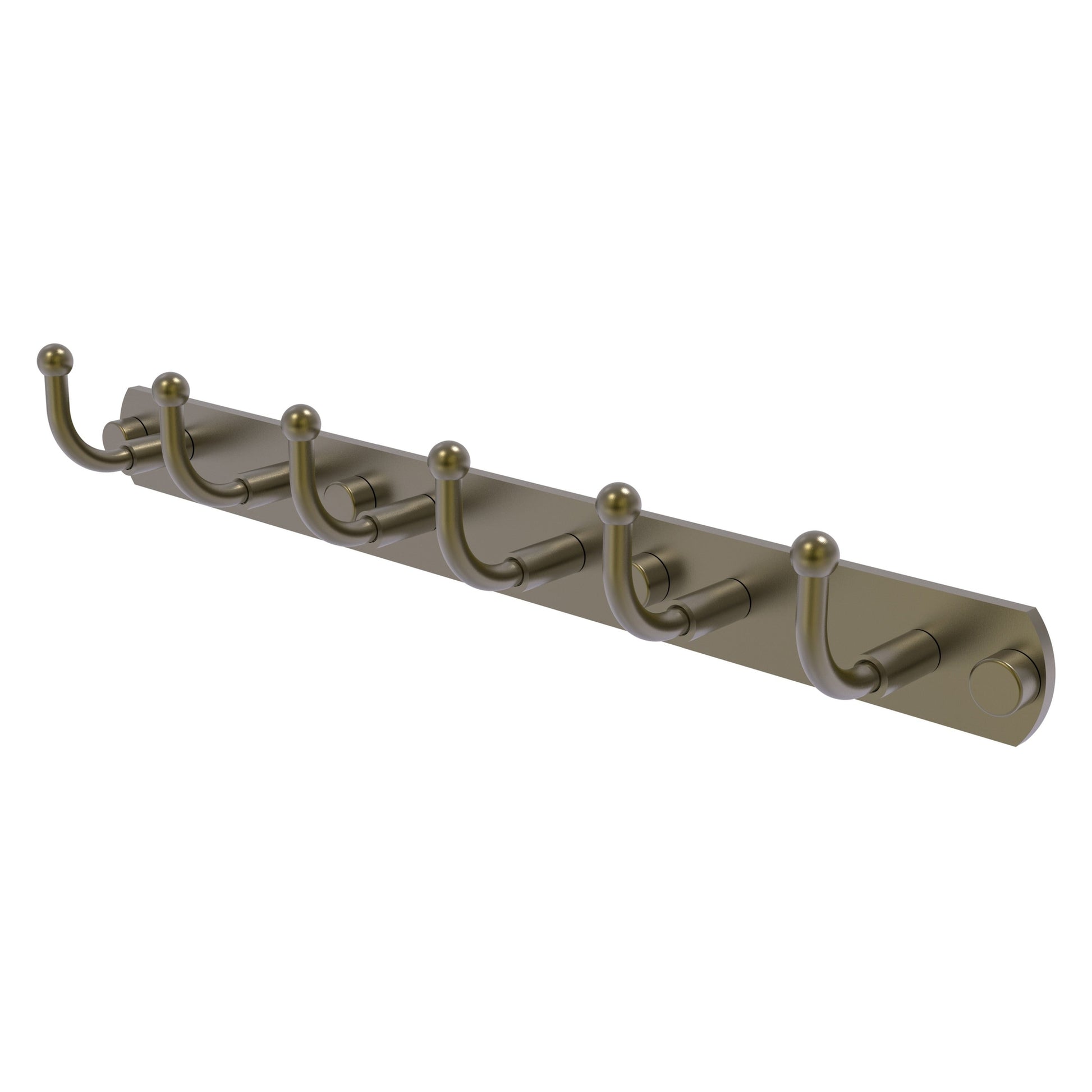 Allied Brass Skyline 15.5" x 2.5" Antique Brass Solid Brass 6-Position Tie and Belt Rack