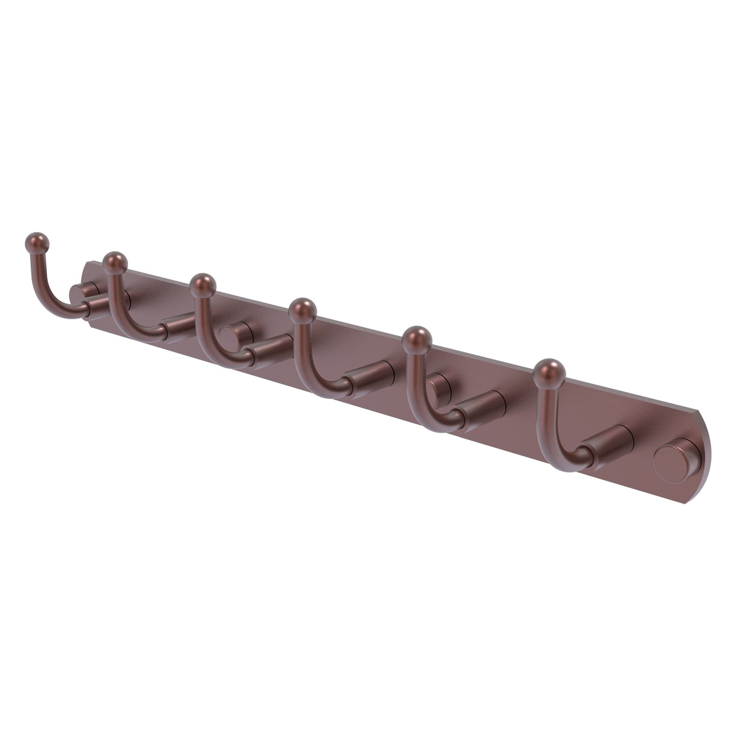 Allied Brass Skyline 15.5" x 2.5" Antique Copper Solid Brass 6-Position Tie and Belt Rack