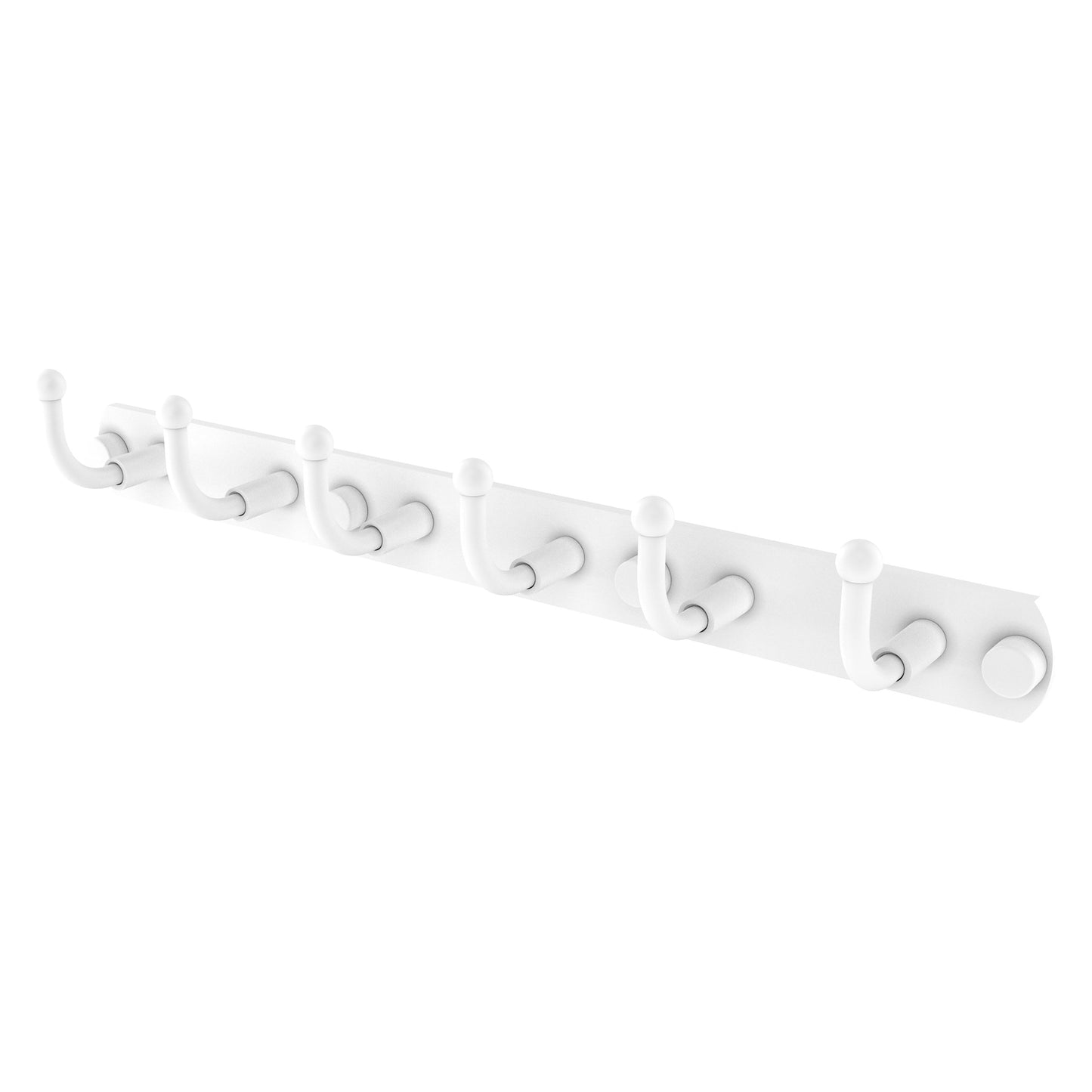 Allied Brass Skyline 15.5" x 2.5" Matte White Solid Brass 6-Position Tie and Belt Rack