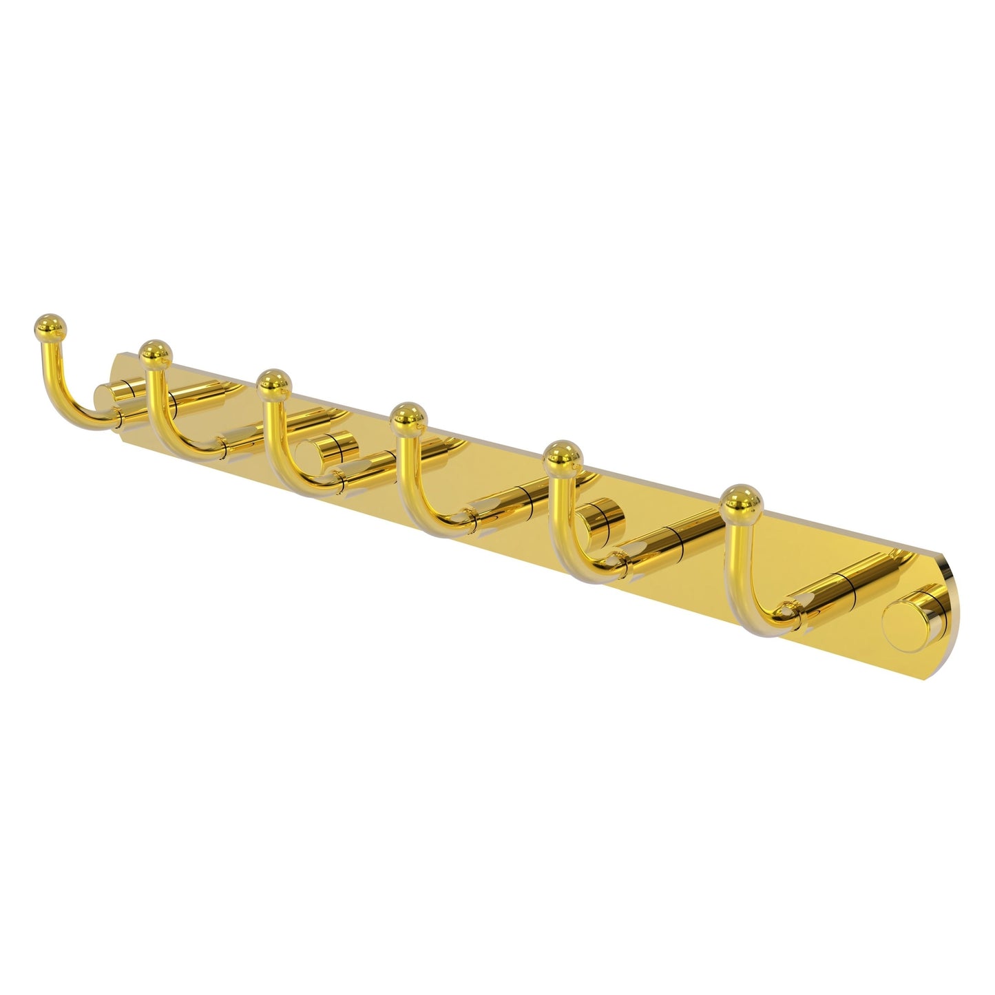 Allied Brass Skyline 15.5" x 2.5" Polished Brass Solid Brass 6-Position Tie and Belt Rack