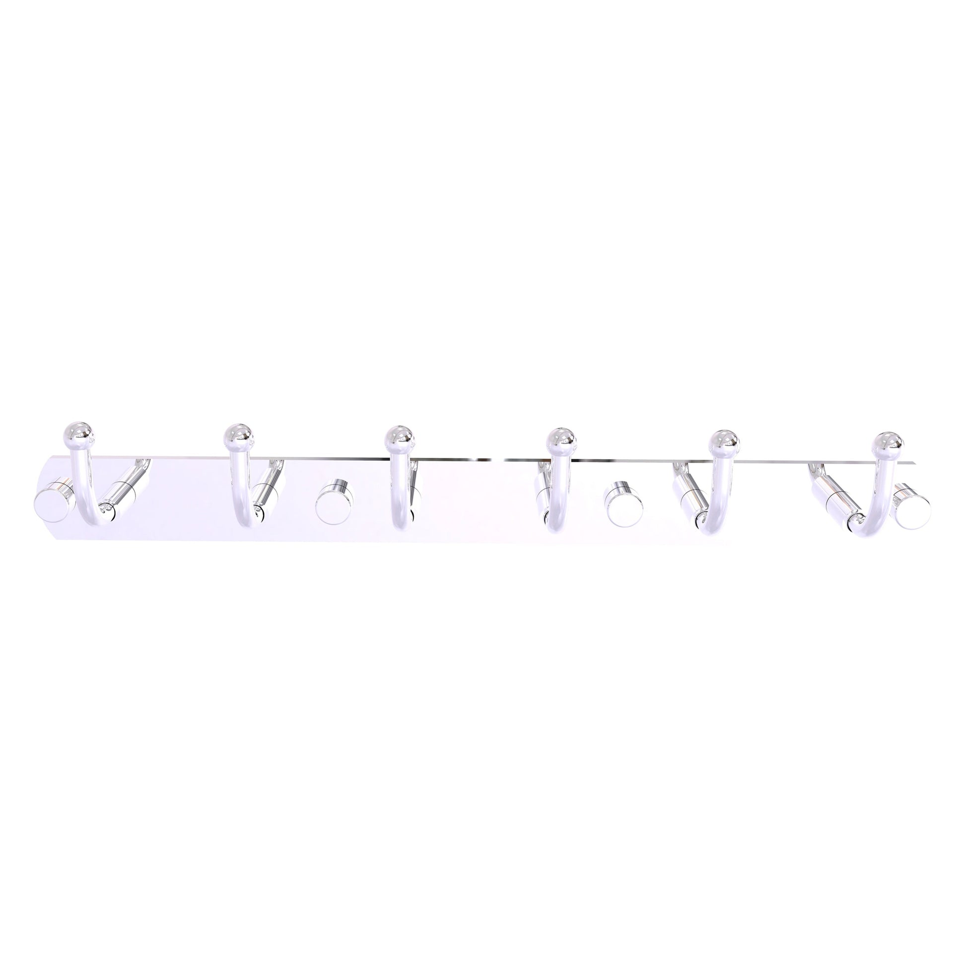 Allied Brass Skyline 15.5" x 2.5" Polished Chrome Solid Brass 6-Position Tie and Belt Rack