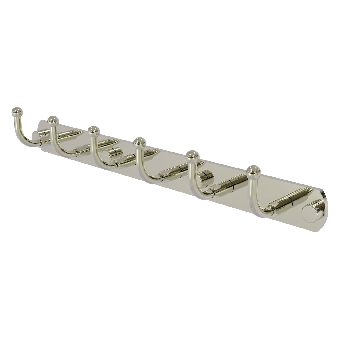 Allied Brass Skyline 15.5" x 2.5" Polished Nickel Solid Brass 6-Position Tie and Belt Rack