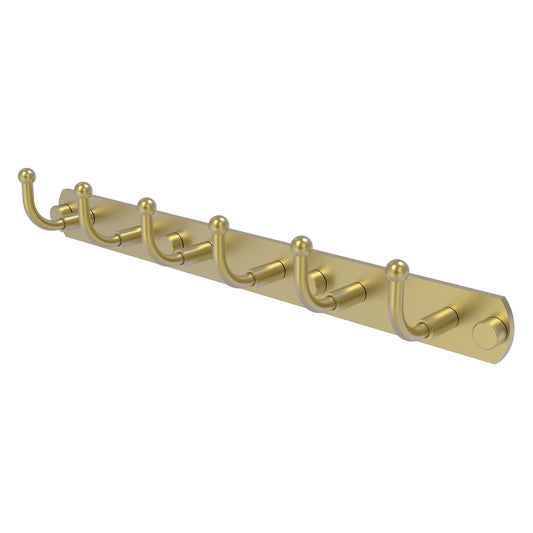 Allied Brass Skyline 15.5" x 2.5" Satin Brass Solid Brass 6-Position Tie and Belt Rack