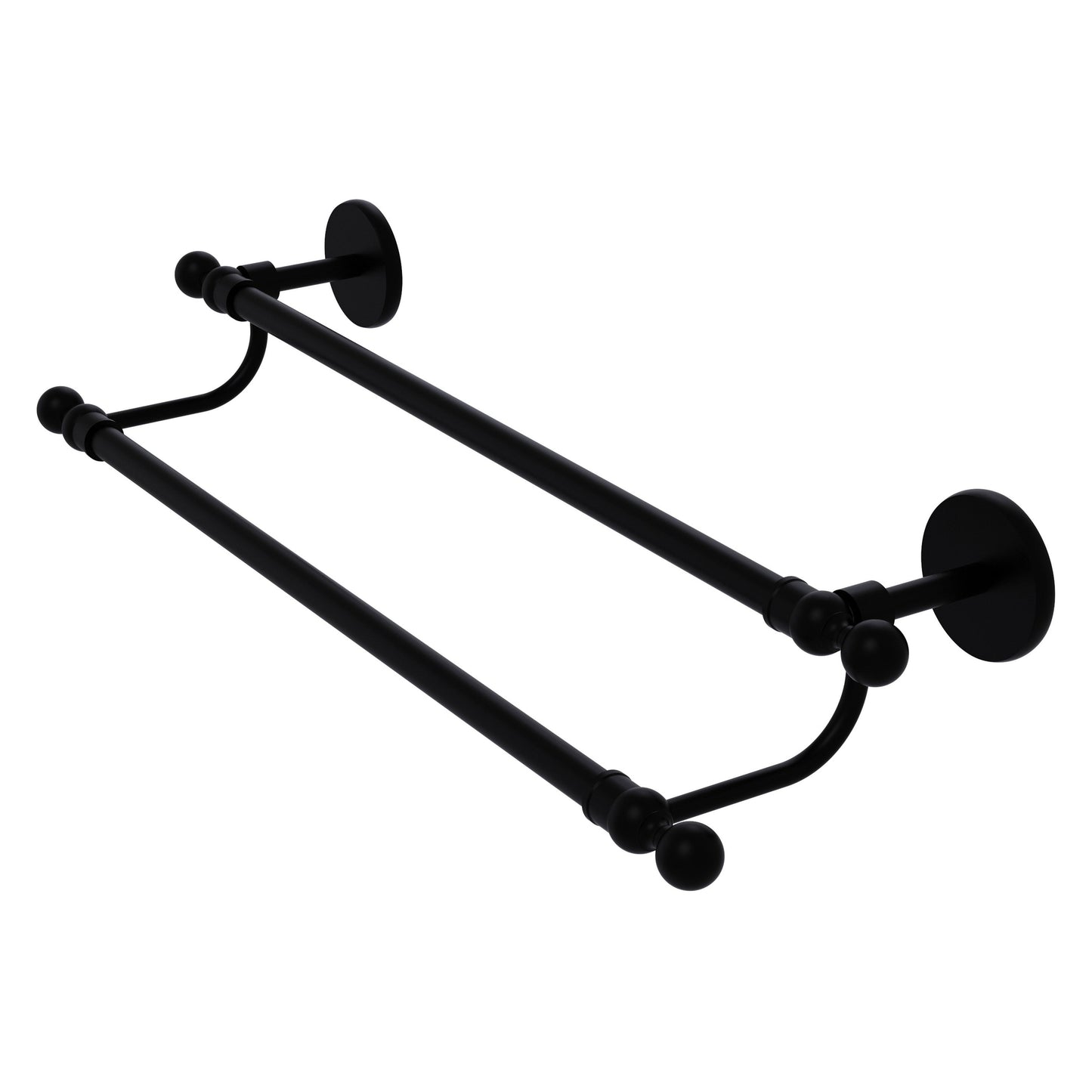 Allied Brass Skyline 18" x 20.5" Matte Black Solid Brass Double Rack Towel Bar