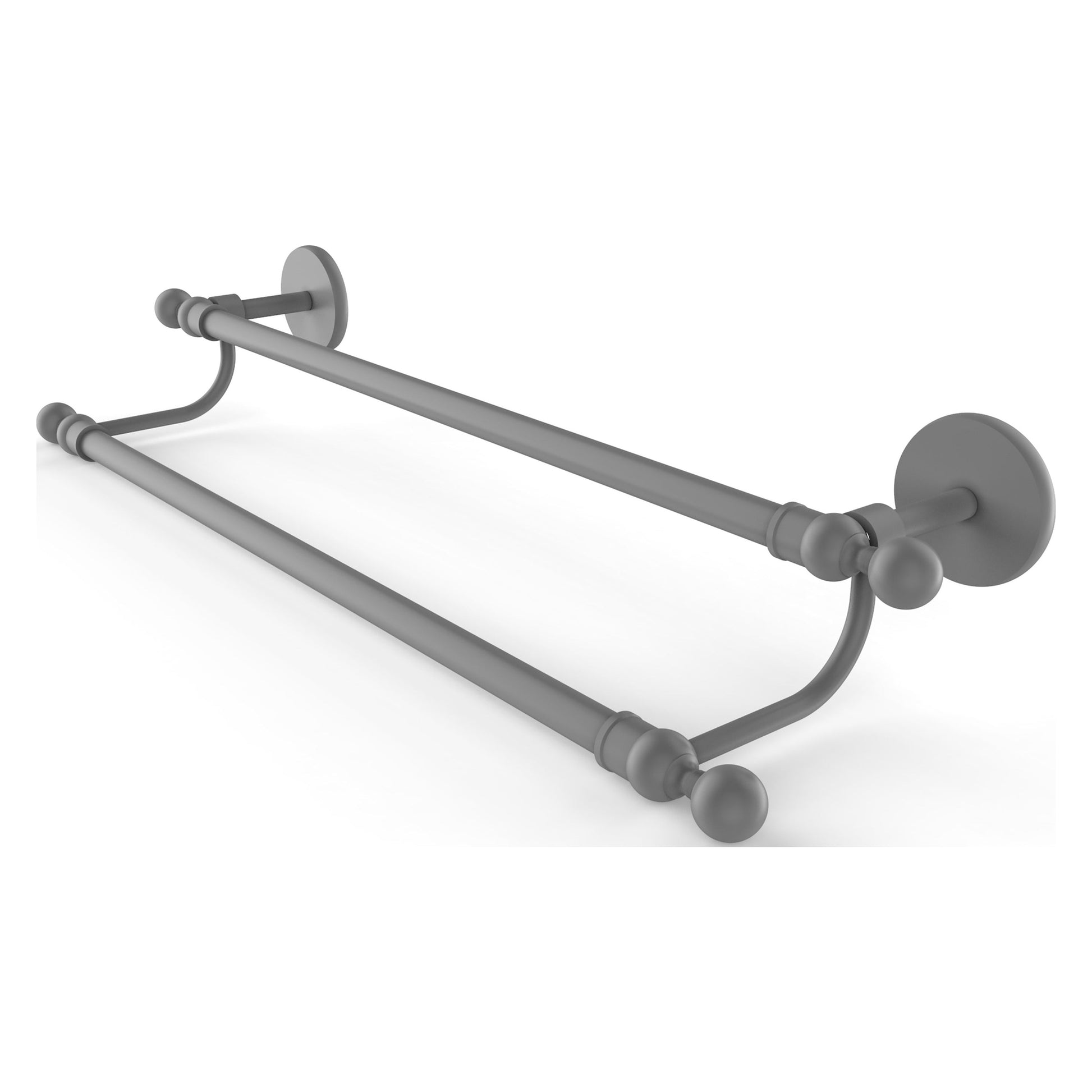 Allied Brass Skyline 18" x 20.5" Matte Gray Solid Brass Double Rack Towel Bar