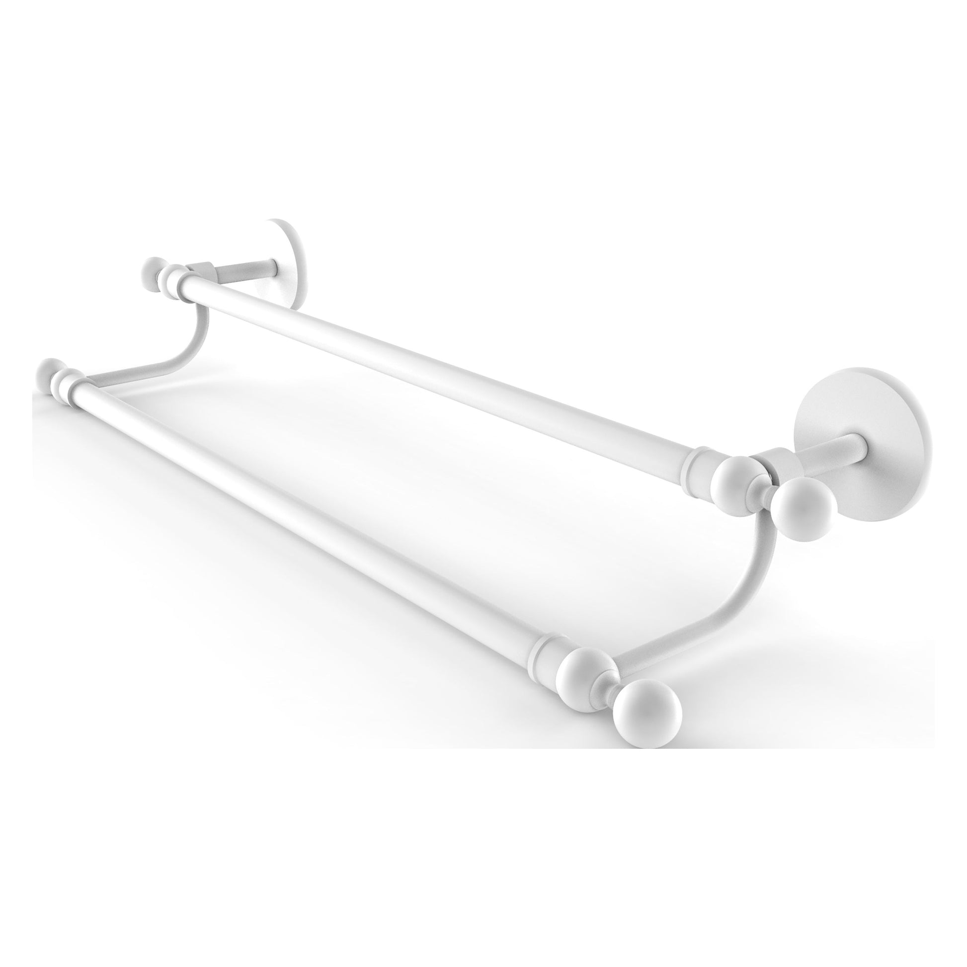 Allied Brass Skyline 18" x 20.5" Matte White Solid Brass Double Rack Towel Bar