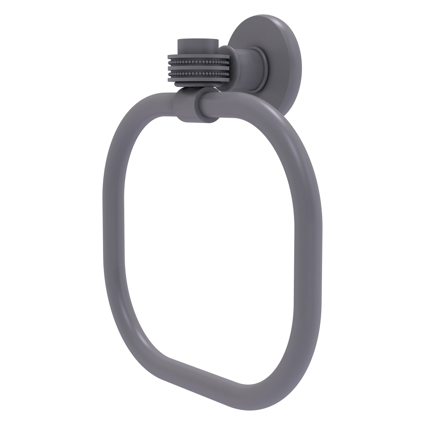 Allied Brass Skyline 2016D 9" Matte Gray Solid Brass Towel Ring With Dotted Accents