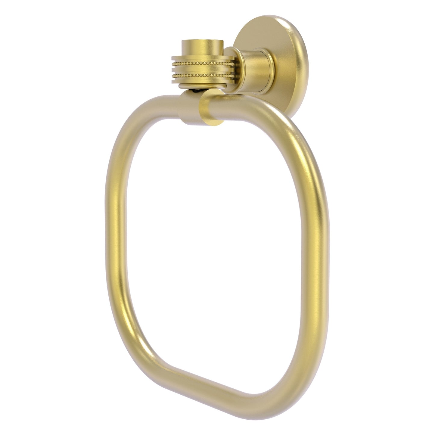 Allied Brass Skyline 2016D 9" Satin Brass Solid Brass Towel Ring With Dotted Accents