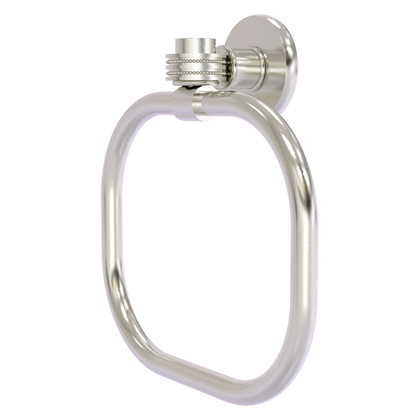 Allied Brass Skyline 2016D 9" Satin Nickel Solid Brass Towel Ring With Dotted Accents