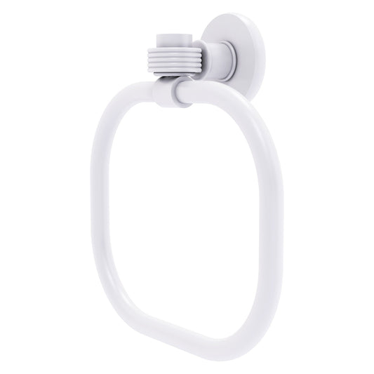 Allied Brass Skyline 2016G 9" Matte White Solid Brass Towel Ring With Grooved Accents