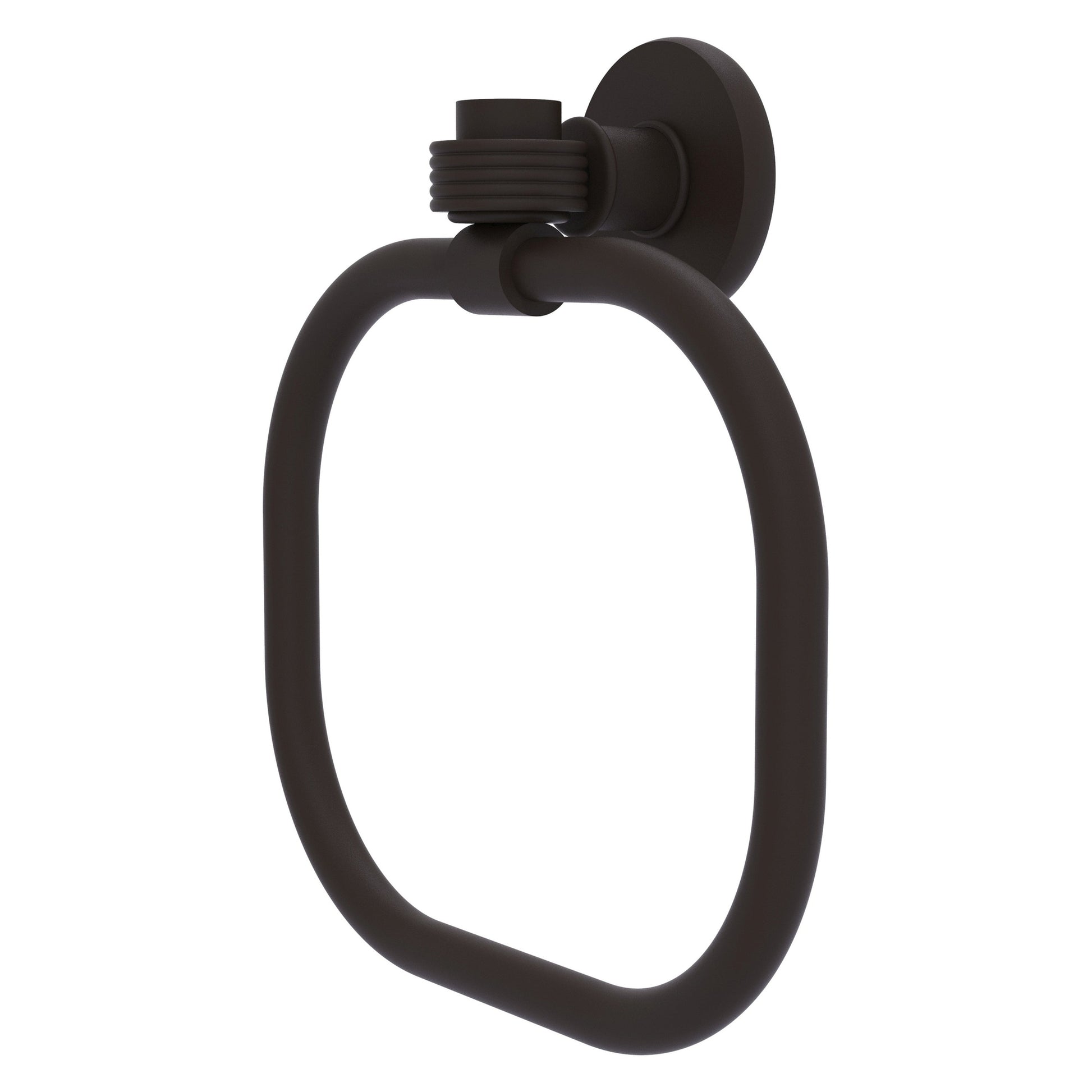 Allied Brass Skyline 2016G 9" Oil Rubbed Bronze Solid Brass Towel Ring With Grooved Accents